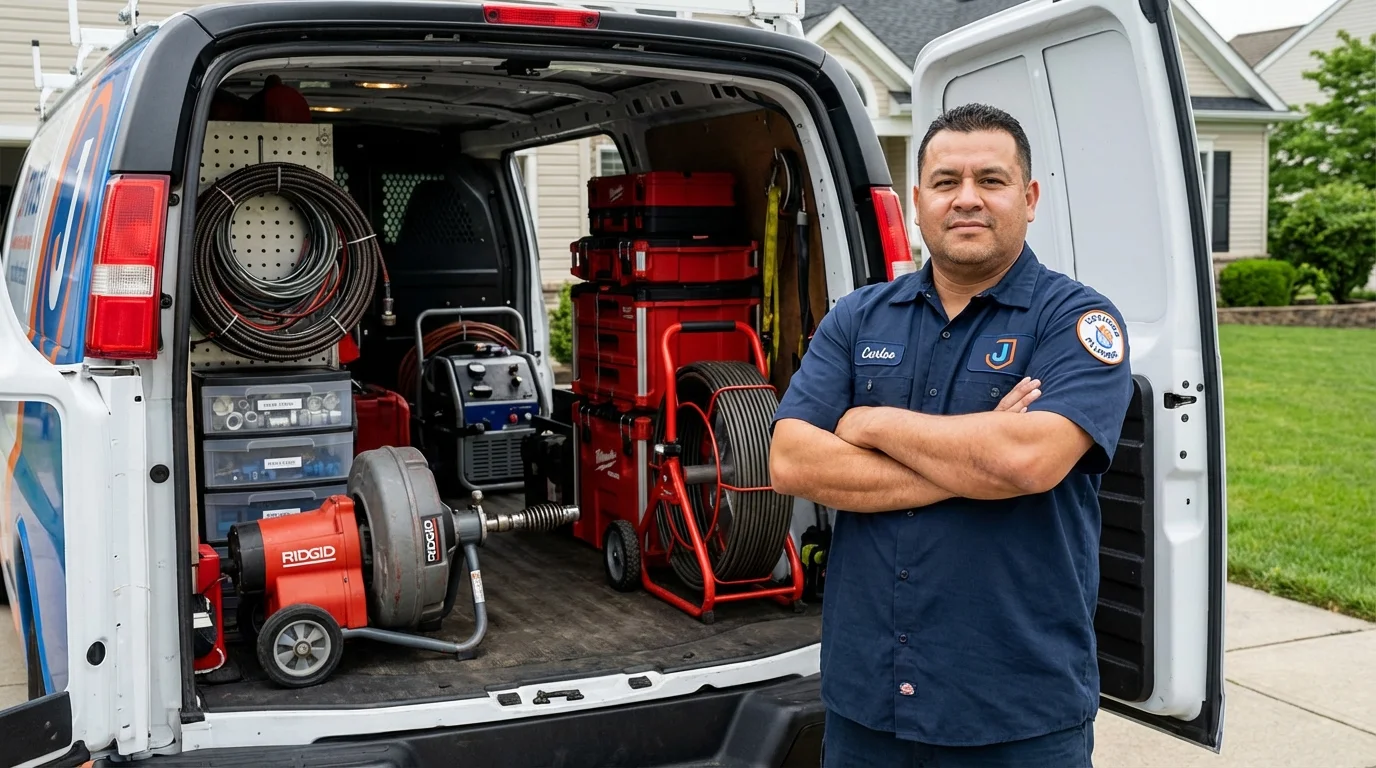 Professional drain cleaning equipment and Johns Plumbing LLC plumber in Loma